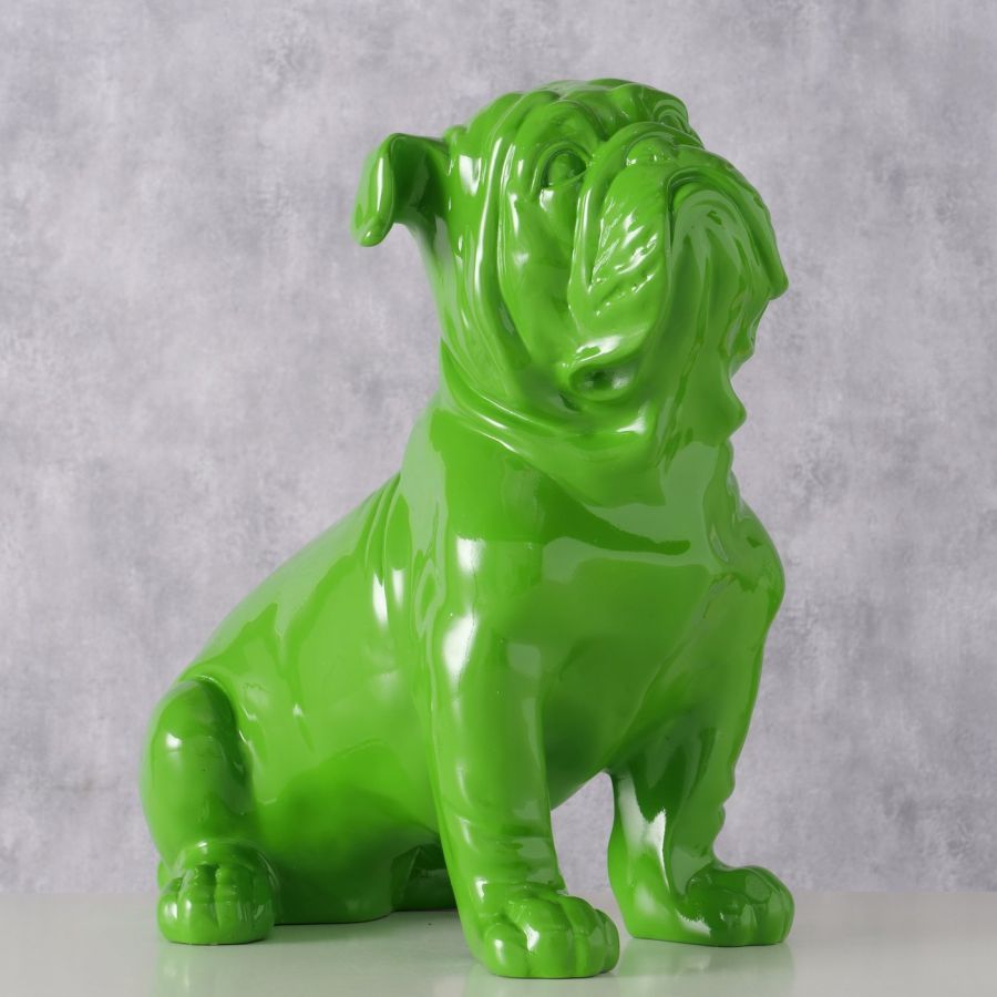 Figura dekoracyjna Bulldog Bully zielony - Boltze