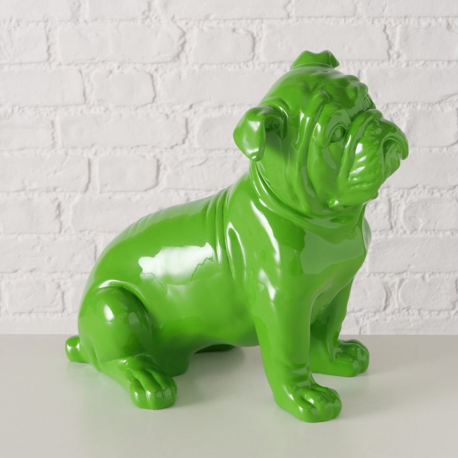 Figura dekoracyjna Bulldog Bully zielony - Boltze