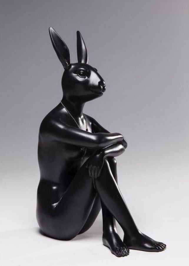 Figura dekoracyjna Gangster Rabbit czarna