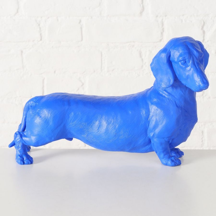 Figura dekoracyjna Jamnik Wuffy niebieski - Boltze
