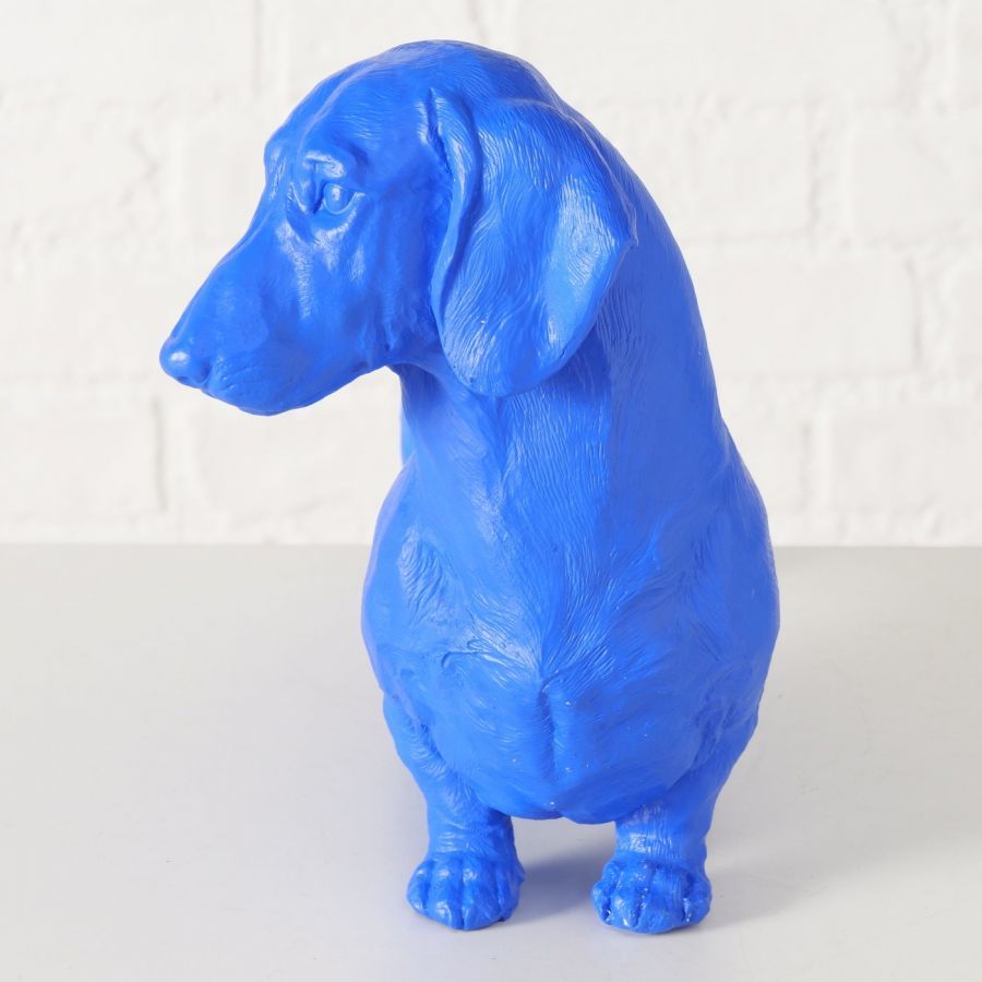 Figura dekoracyjna Jamnik Wuffy niebieski - Boltze