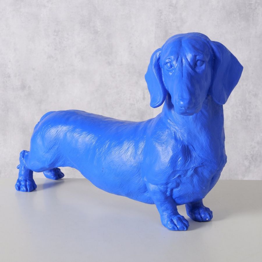 Figura dekoracyjna Jamnik Wuffy niebieski - Boltze