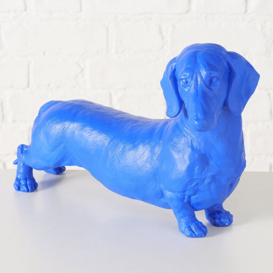 Figura dekoracyjna Jamnik Wuffy niebieski - Boltze