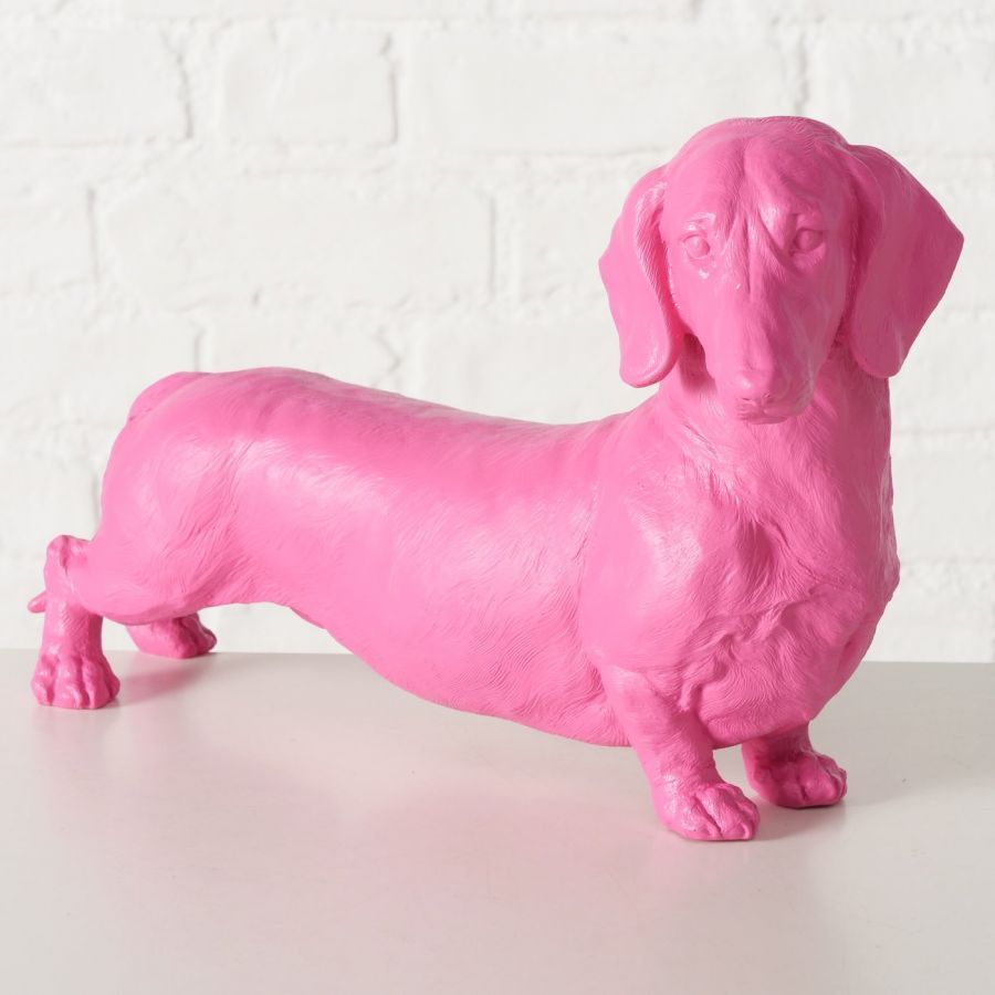Figura dekoracyjna Jamnik Wuffy różowy - Boltze