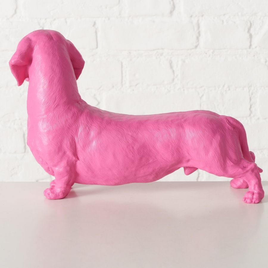 Figura dekoracyjna Jamnik Wuffy różowy - Boltze