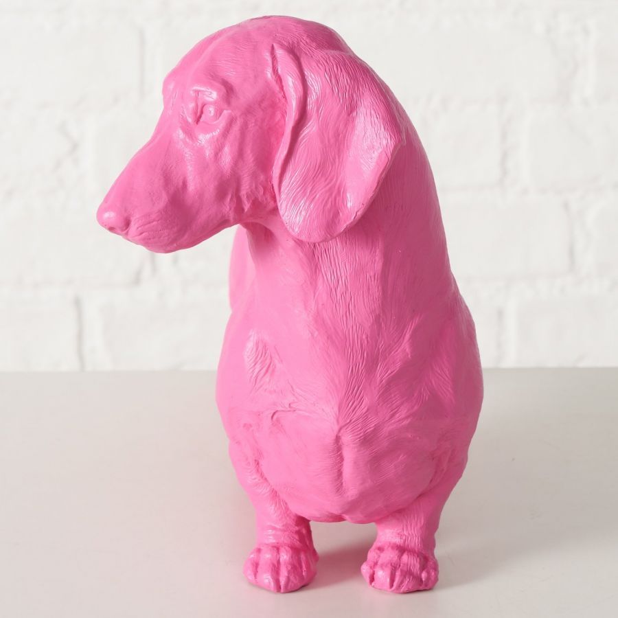 Figura dekoracyjna Jamnik Wuffy różowy - Boltze