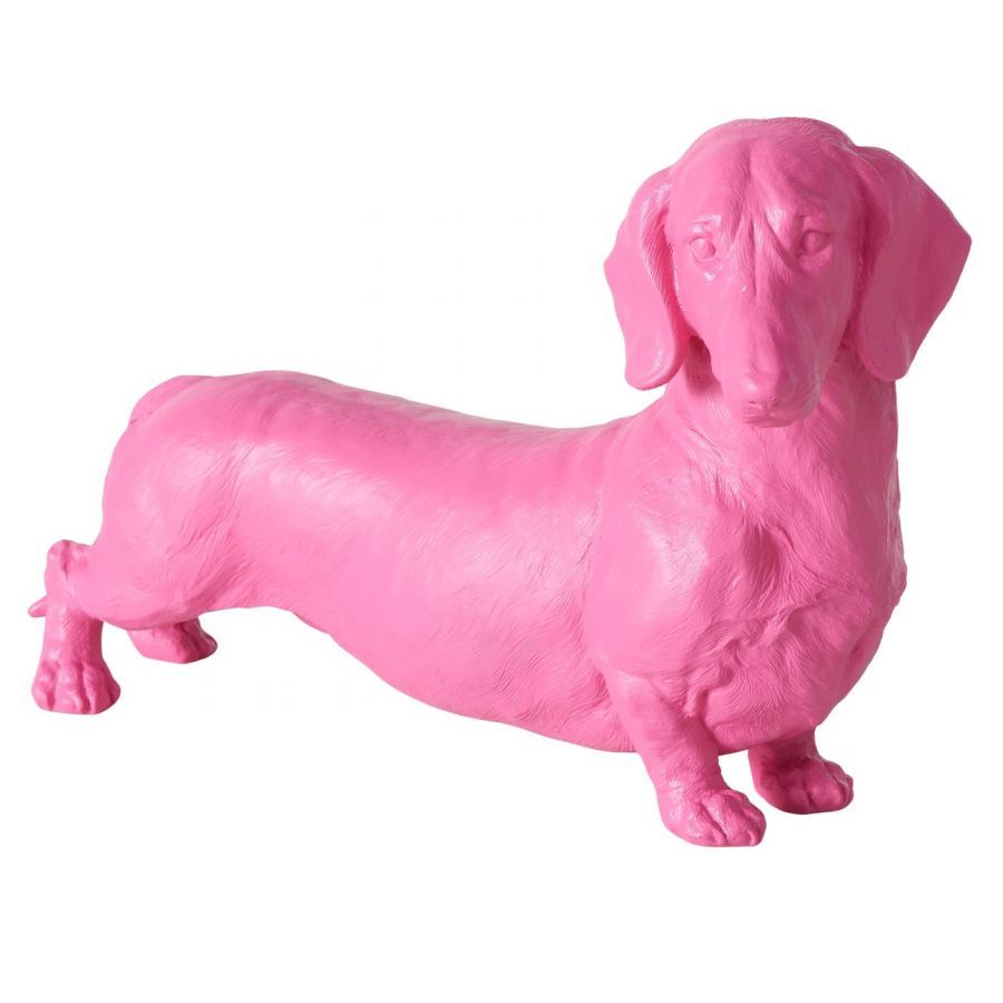 Figura dekoracyjna Jamnik Wuffy różowy - Boltze