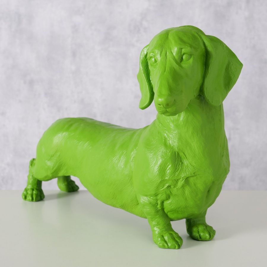 Figura dekoracyjna Jamnik Wuffy zielony - Boltze