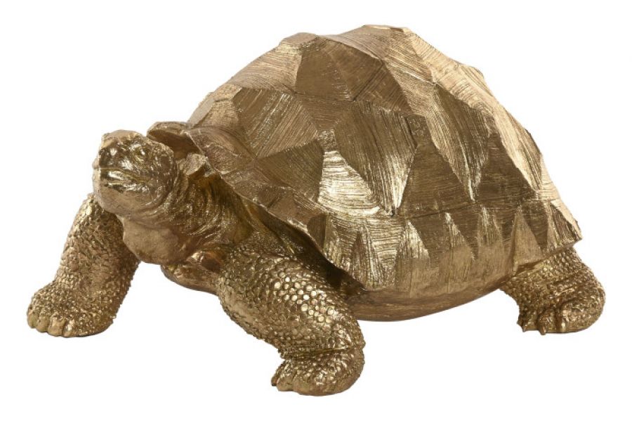 Figura dekoracyjna Żółw duża złota