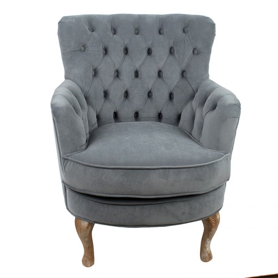 Fotel Armchair Velvet szary  - Inart