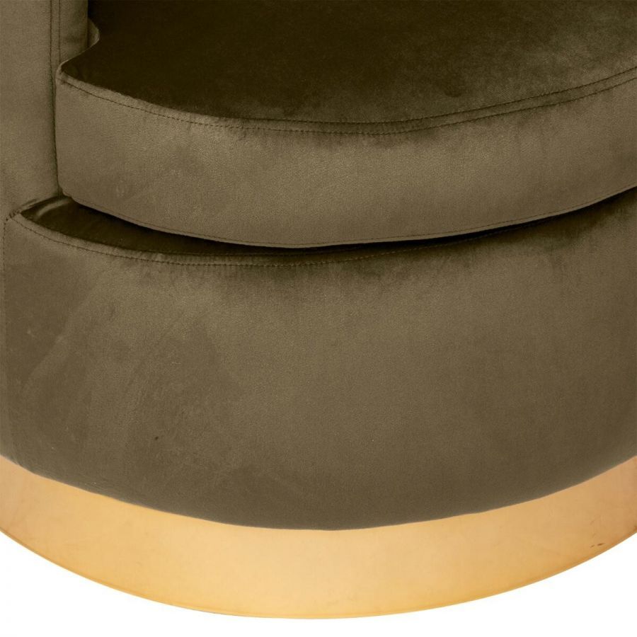 Fotel Art Deco aksamitny brązowy
