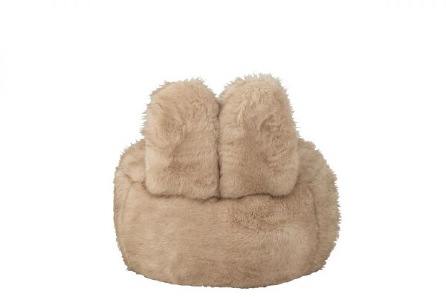 Fotel beżowy taupe futrzany Bunny premium