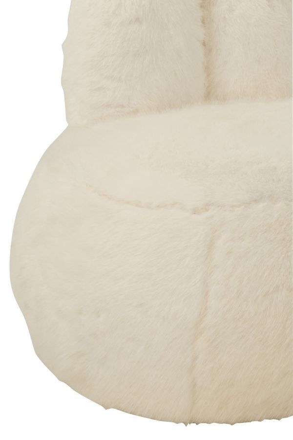 Fotel biały futrzany Bunny premium