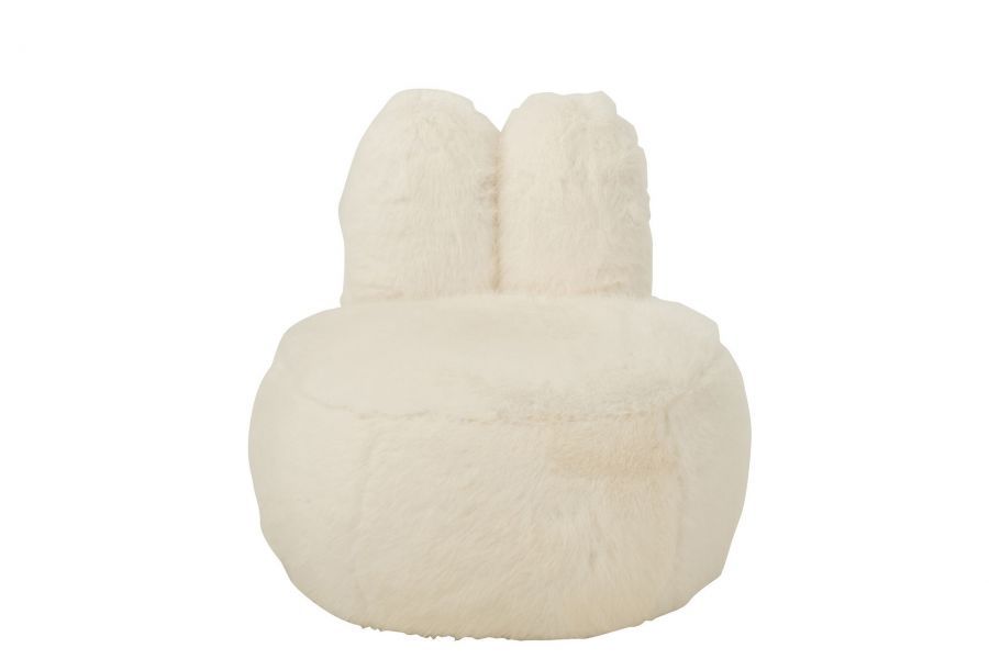 Fotel biały futrzany Bunny premium