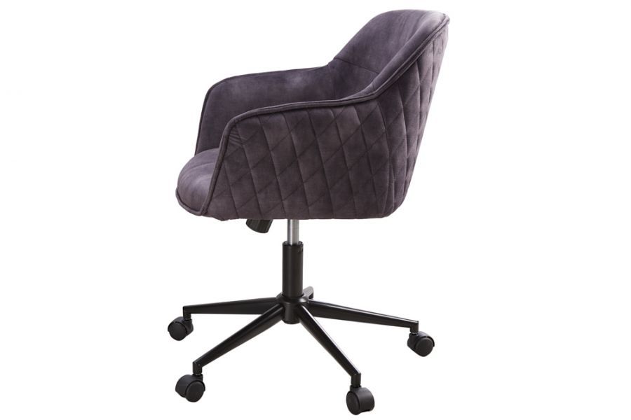 Fotel biurowy Krzesło Euphoria aksamitne szare  - Invicta Interior