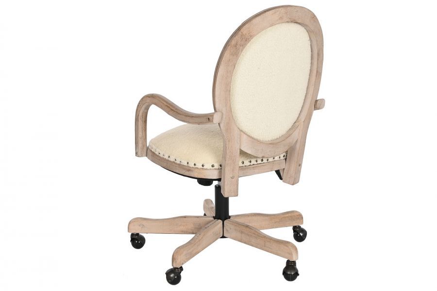 Fotel biurowy krzesło Louis beżowe boucle
