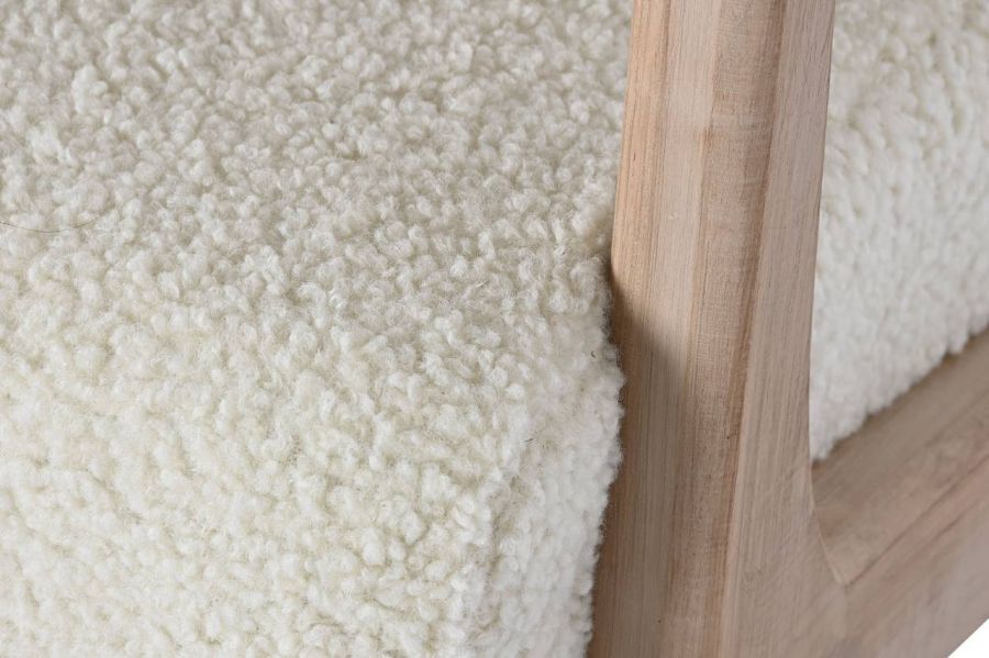 Fotel bujany Boucle biały creme - Item International