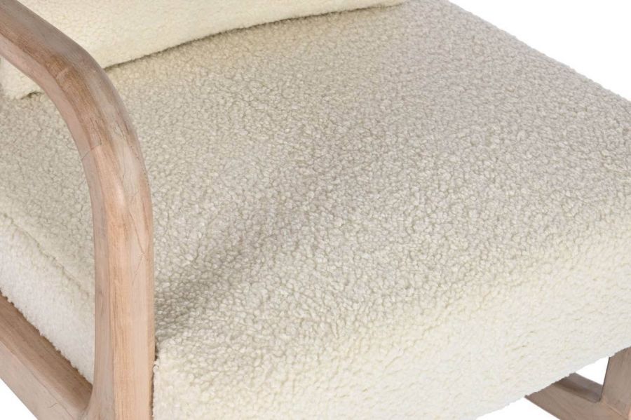 Fotel bujany Boucle biały creme - Item International