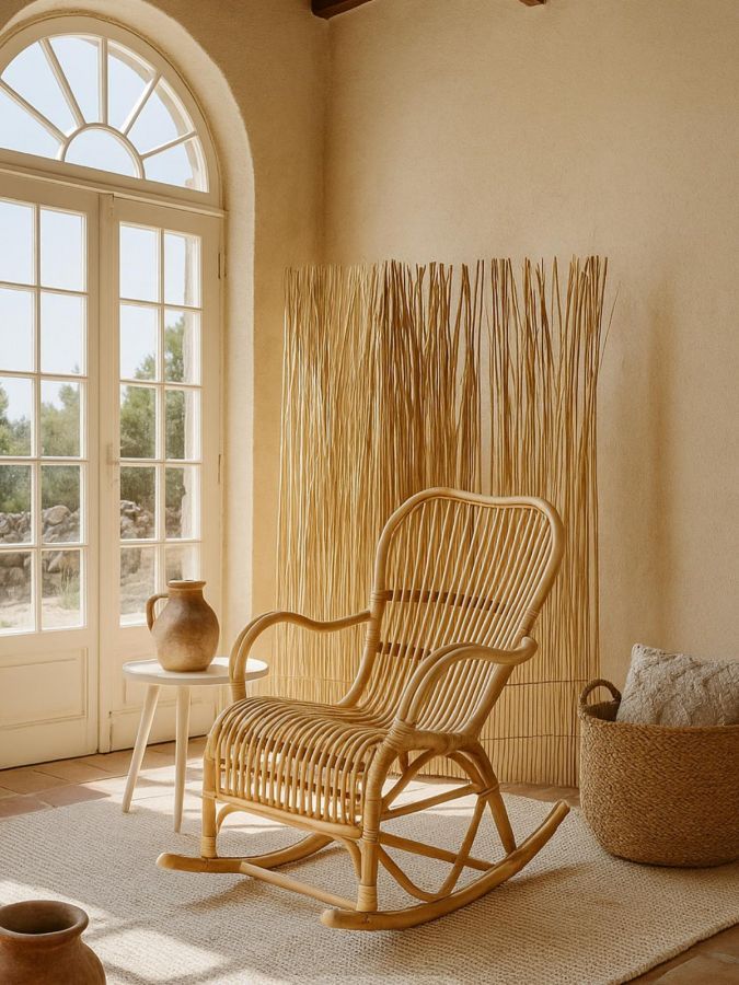 Fotel bujany rattanowy Boho Bali - Item International