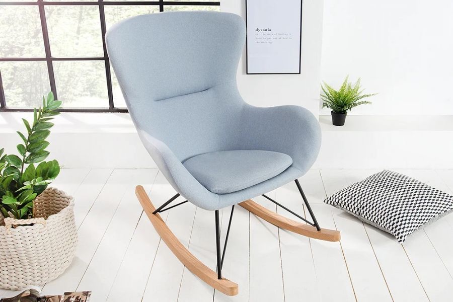 Fotel bujany Scandinavia Swing niebieski  - Invicta Interior