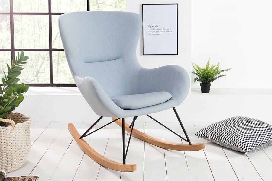 Fotel bujany Scandinavia Swing niebieski  - Invicta Interior