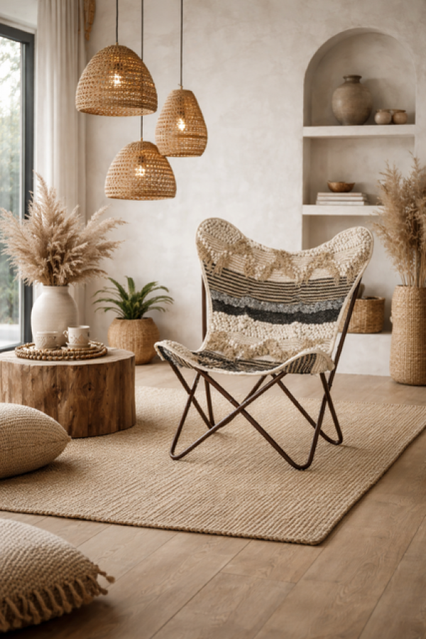 Fotel Butterfly boho hiszpański brązowy - Item International