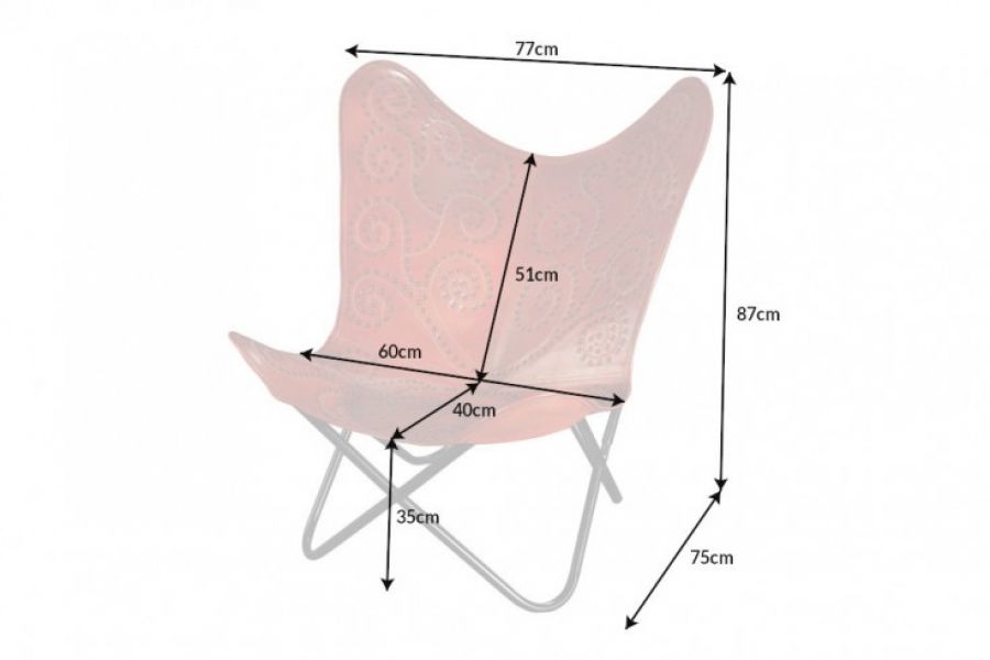 Fotel Butterfly skóra naturalna haft - Invicta Interior