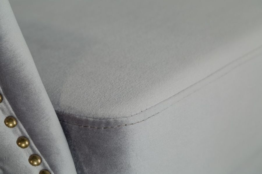 Fotel Chesterfield Mink Aksamit srebrny szary  - Invicta Interior