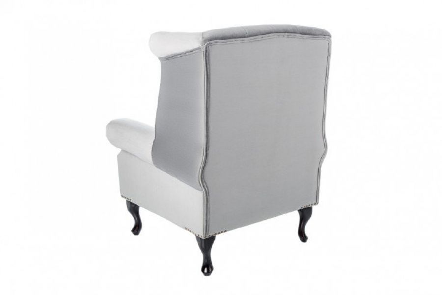 Fotel Chesterfield Mink Aksamit srebrny szary  - Invicta Interior