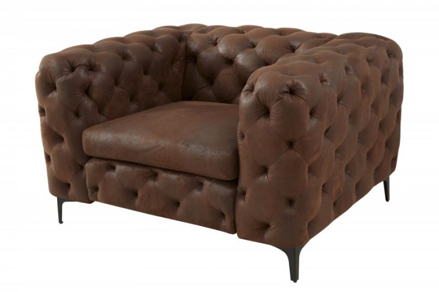 Fotel Chesterfield Modern Barock antyczny brązowy - Invicta Interior