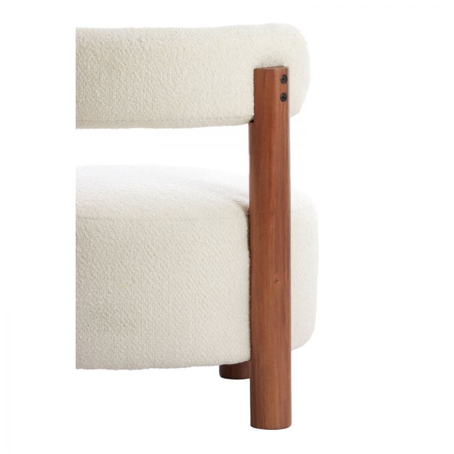 Fotel drewniany Ferentino boucle - Light & Living