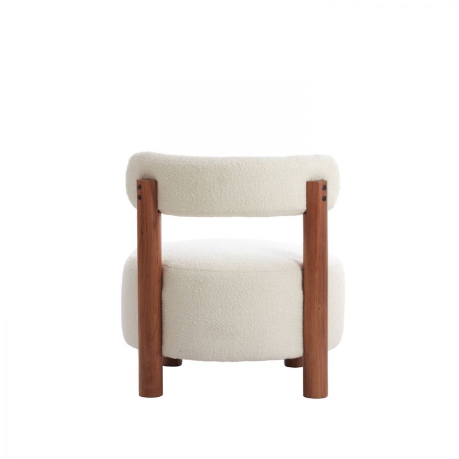 Fotel drewniany Ferentino boucle - Light & Living