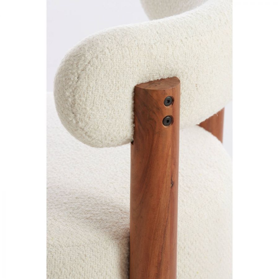 Fotel drewniany Ferentino boucle - Light & Living