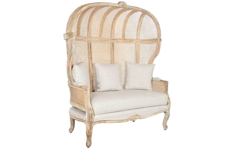 Fotel drewniany sofa Roof Stylized natur z plecionką wiedeńską  - Item International