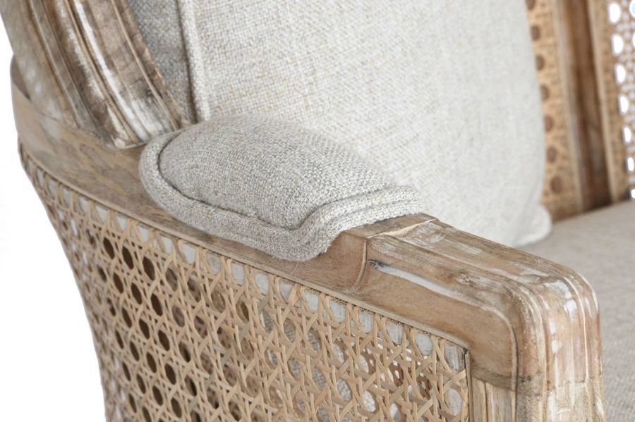 Fotel drewniany sofa Roof Stylized natur z plecionką wiedeńską  - Item International