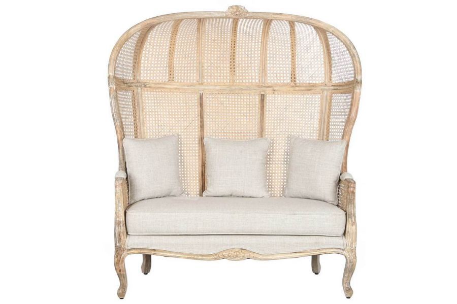 Fotel drewniany sofa Roof Stylized natur z plecionką wiedeńską  - Item International
