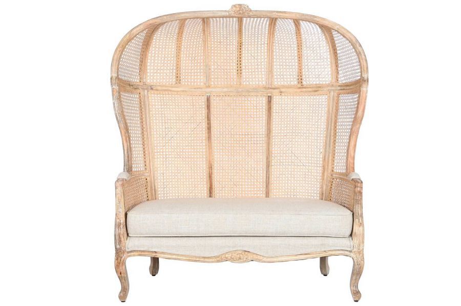 Fotel drewniany sofa Roof Stylized natur z plecionką wiedeńską  - Item International