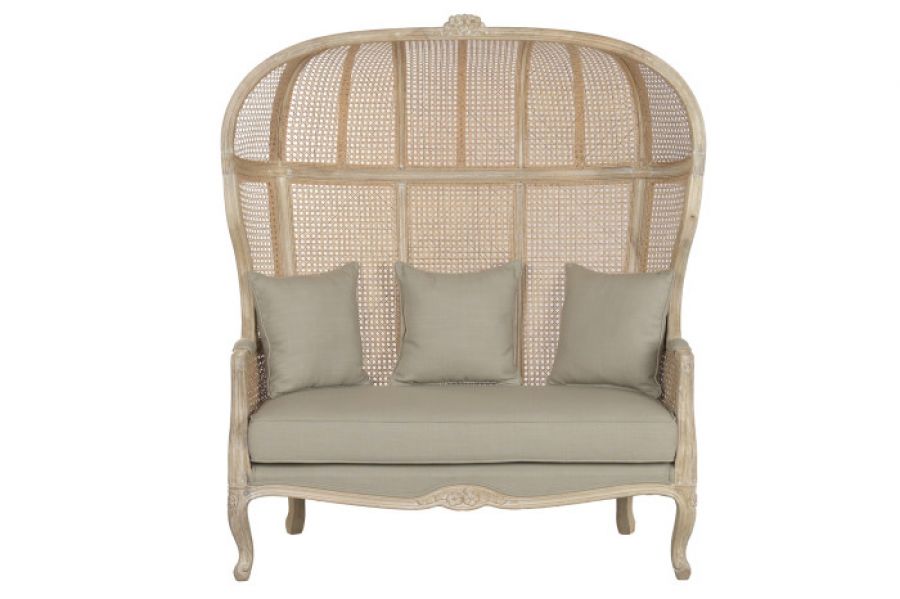 Fotel drewniany sofa Roof Stylized z plecionką wiedeńską