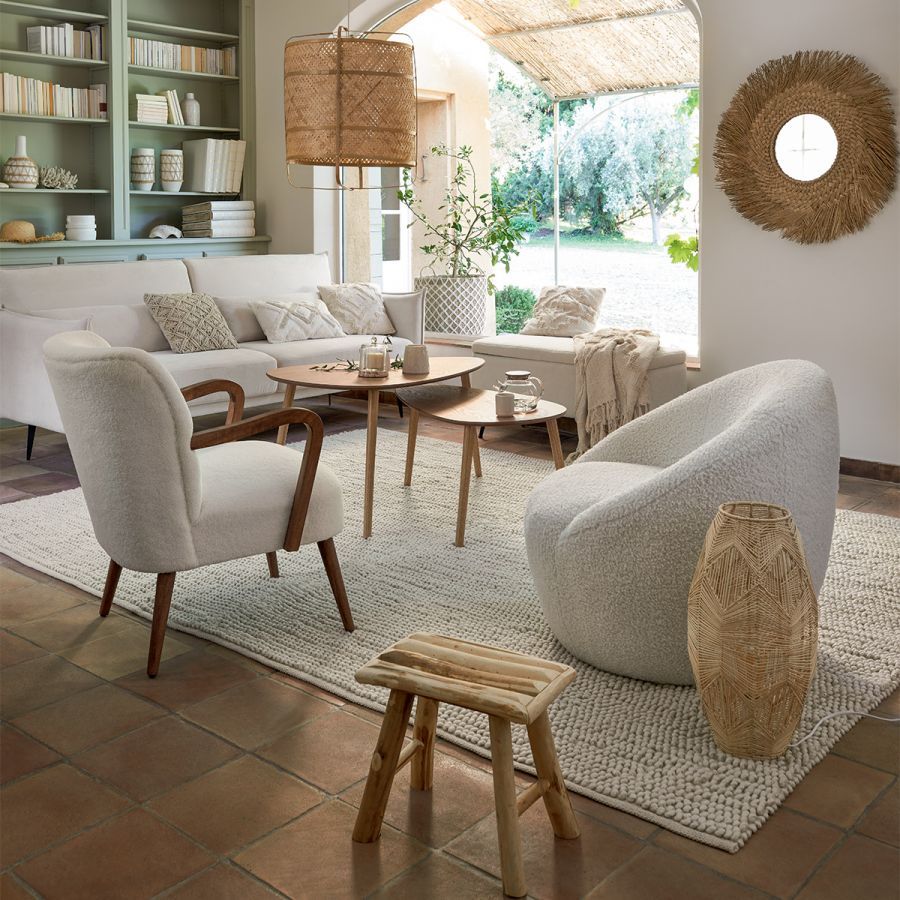 Fotel Boucle plush biały - Atmosphera