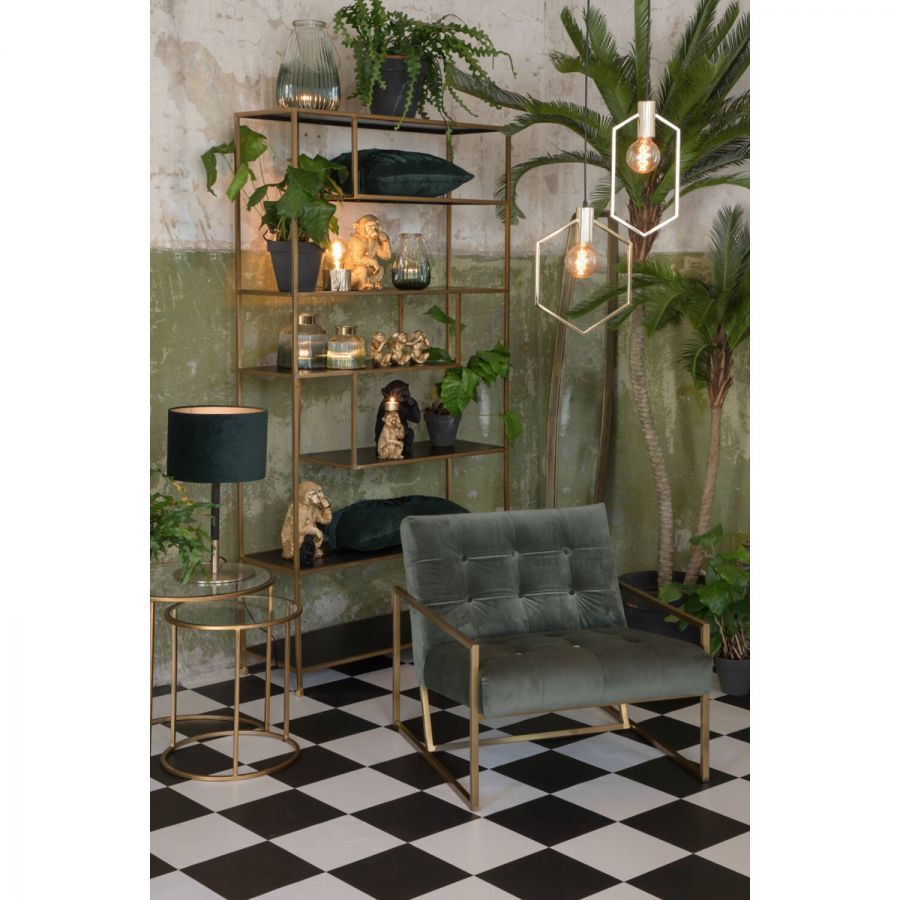 Fotel Geo aksamitny zielony - Light & Living