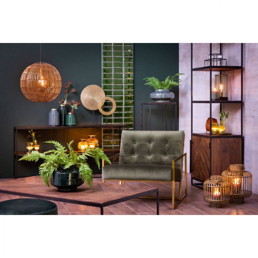 Fotel Geo aksamitny zielony - Light & Living