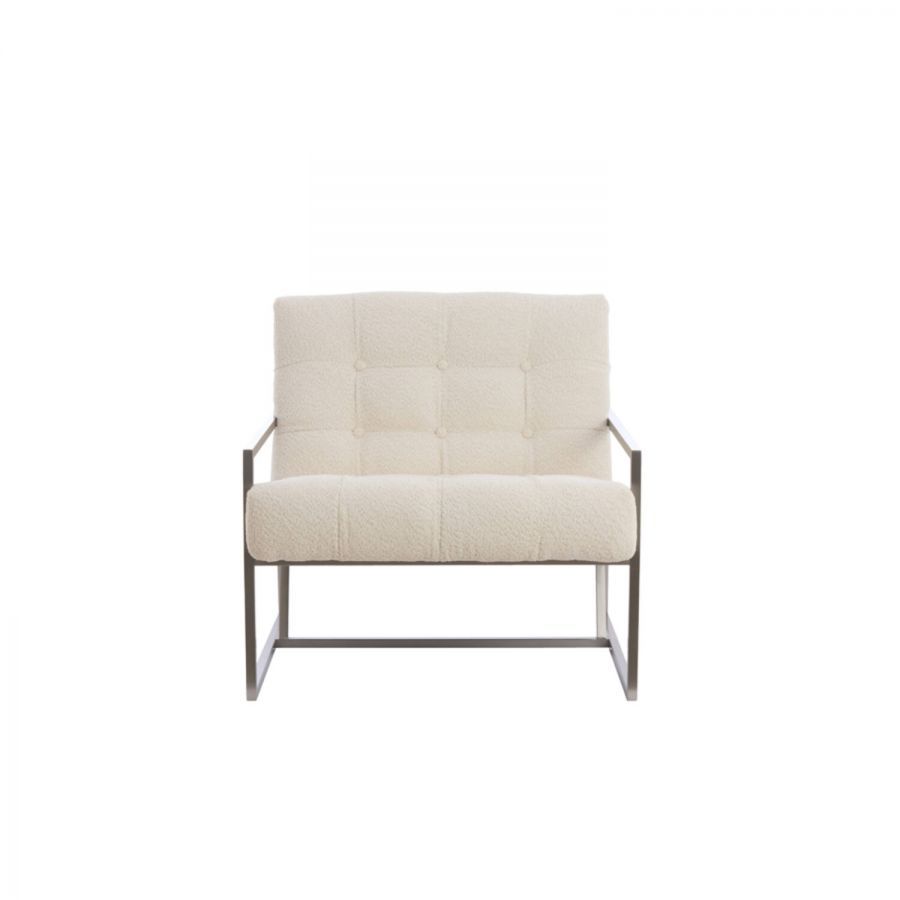 Fotel Geo Boucle cream - Light & Living