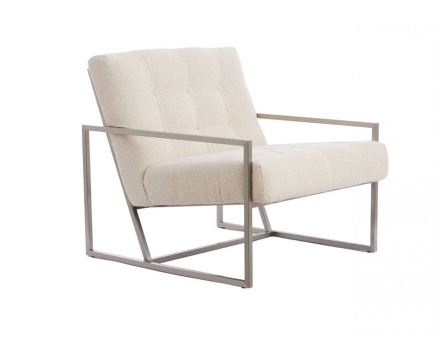 Fotel Geo Boucle cream - Light & Living