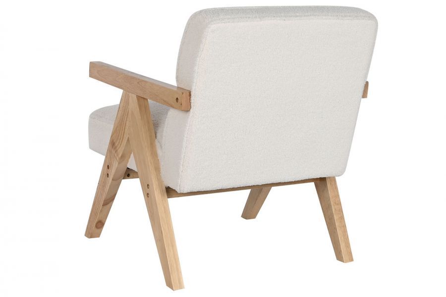 Fotel Icon Boucle z podłokietnikami biały