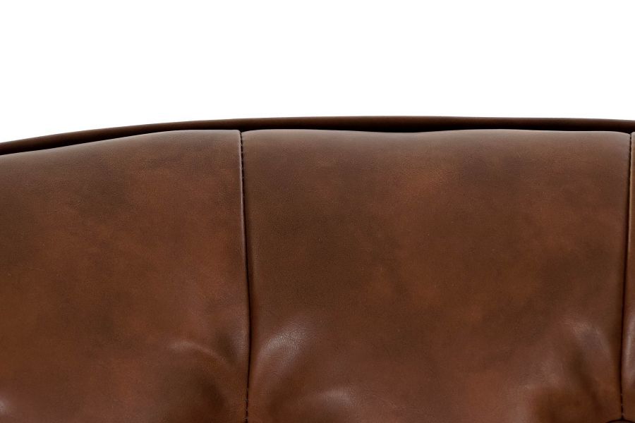 Fotel Icon pikowany z podnóżkiem brązowy ciemny