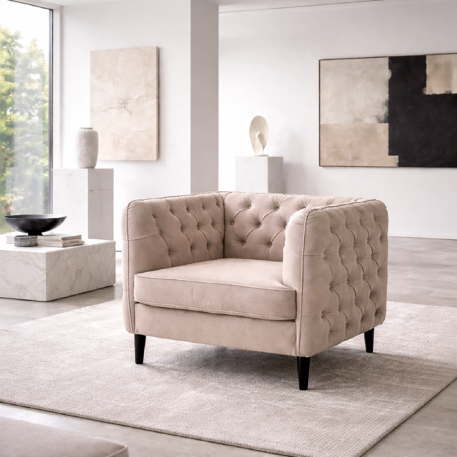 Fotel Karl w typie Chesterfield elegancki - Inart