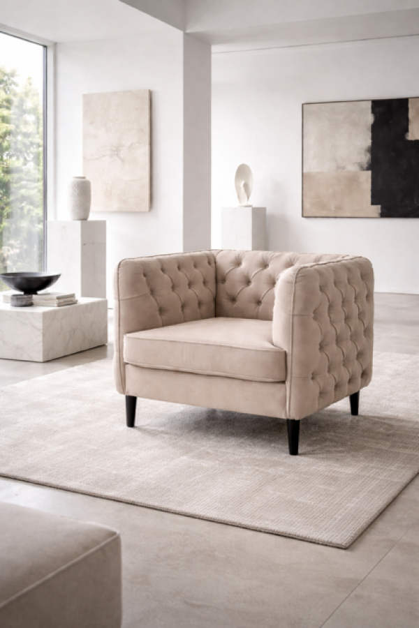 Fotel Karl w typie Chesterfield elegancki - Inart