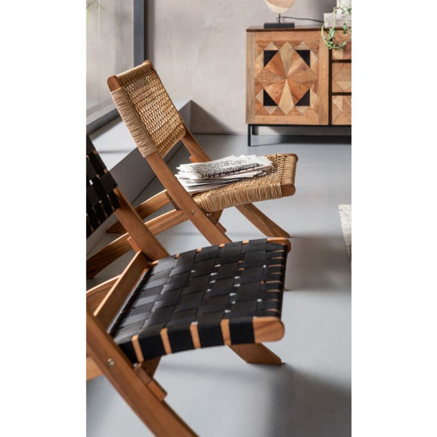 Fotel krzesło składane Ipanema czarne - Kare Design
