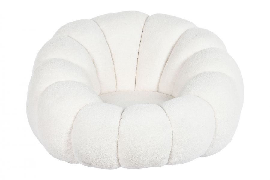 Fotel Kwiat boucle biały obrotowy - Item International