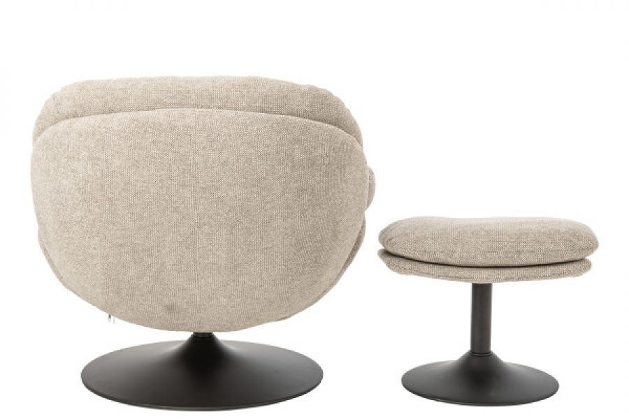 Fotel Lounge Canyon z podnóżkiem beżowy